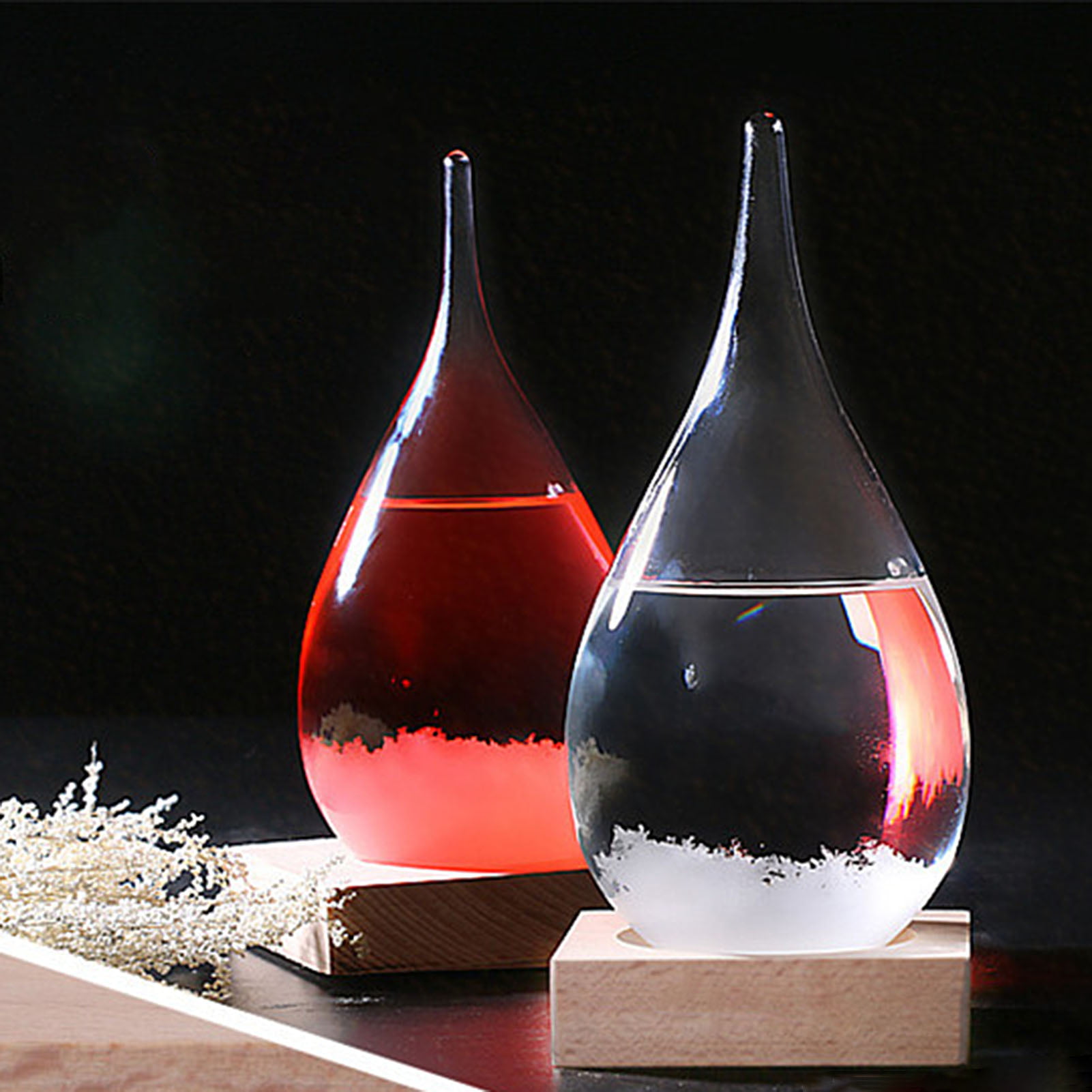GM GMISS Storm Glass Weather Forecaster Weather Station Fashion Creative Office Desktop and Home Decor Water Drop Glass Bottle 