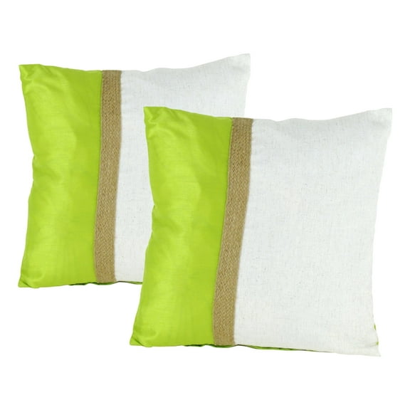 Wayborn 2 Pieces Poly/Linen piping and band work Poly Linen Pillow 17″X17″