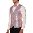 thumbnail image 4 of NOMADIC NOOK Men's Disco Shiny Sequin Sleeveless Suit Waistcoat Set with Bow Tie 2 Packs, 4 of 6