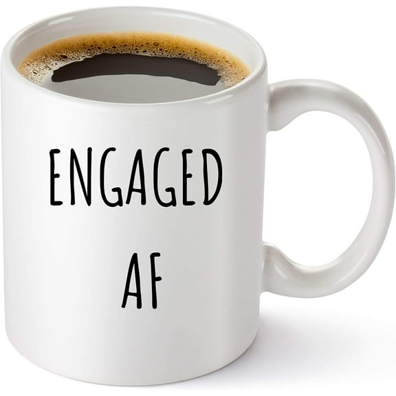 Engaged AF Coffee Mug - Funny Mr And Mrs Mugs For Future Husband And Wife - For Wedding, Engagement, And Anniversary - His And Hers Coffee Cup - Present For Soon To Be Bride And Groom