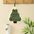 thumbnail image 4 of Christmas Hand Towel, Santa Design Wash Towel, Bathing Body Towel, Tree Shape Hand Towel, Cute Santa Face Towel, Kitchen Dish Towel, Plush Christmas Handtowel for Bar, Household, Green, 4 of 6