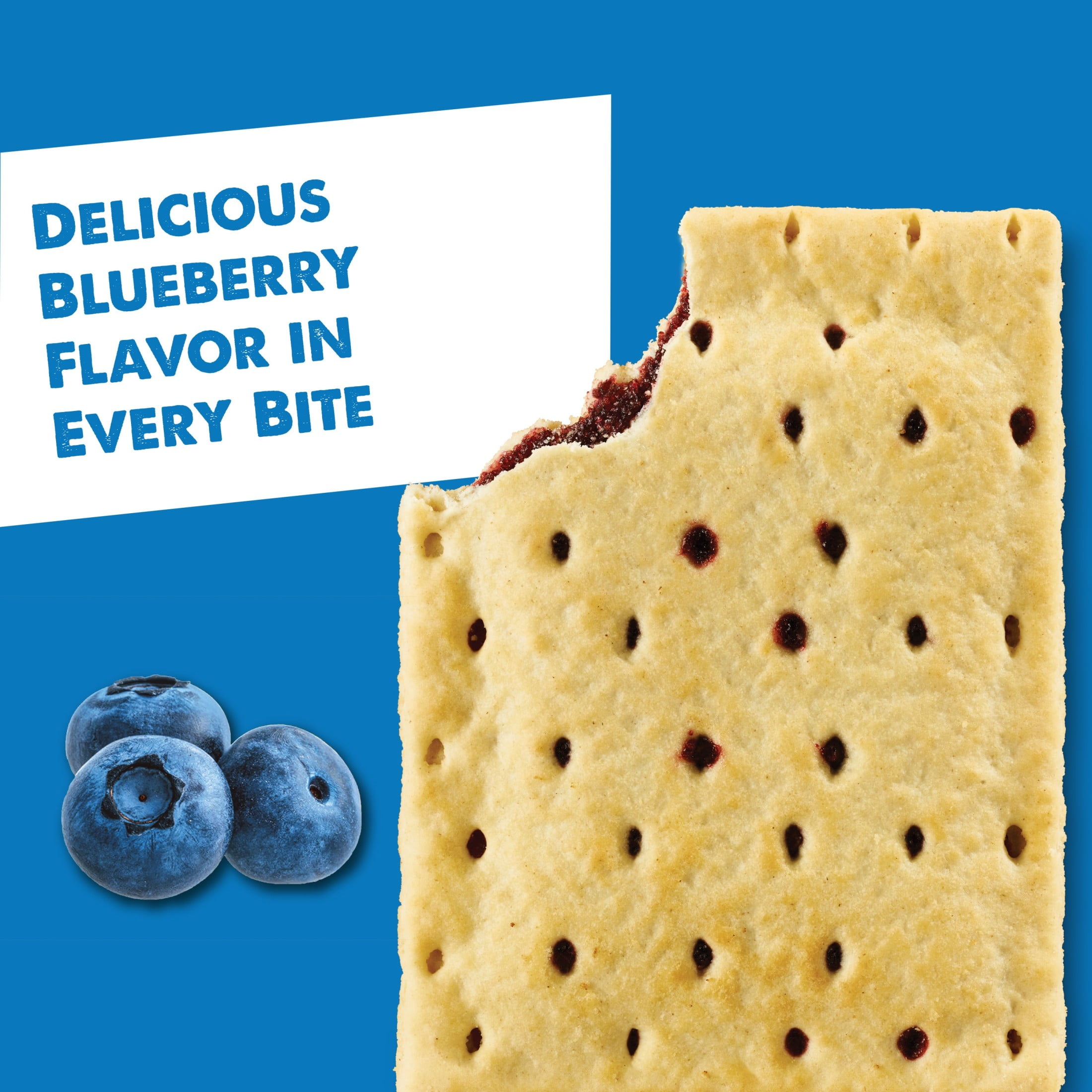 (8 pack) Pop-Tarts Unfrosted Blueberry Toaster Pastries, Breakfast Foods, Shelf-Stable, 27 oz (16 Count)