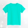 thumbnail image 2 of shoper Girls Shirt Solid Color Baggy Soft Cotton Short Sleeve Round Neck Tees Pullover Back To School Shirt T-Shirts Toddler To Big Kid Light Blue 90, 2 of 4