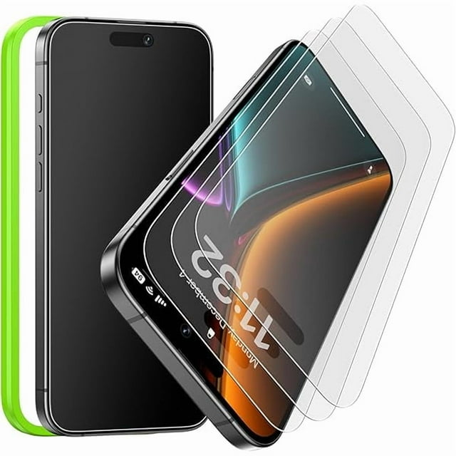 wonima11 Esanik 3-Pack for iPhone 17/16 Pro Matte Glass Screen Protector - Anti-Glare, Anti-Fingerprint, Anti-Reflection, 9H Hardness, Smooth Touch, Easy Installation Frame Included