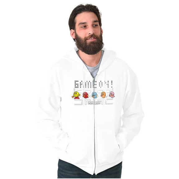 PACMAN Game On Ghost Squad Cool Zip Up Hoodie Men's Women's Brisco Brands M