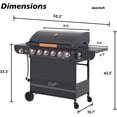 thumbnail image 2 of 6+1 Burner Propane Gas Grill, 72000 BTU Stainless Steel BBQ Grill with Side Burner for Outdoor Backyard, Camping, Patio, and Tailgating (6+1 burner B), 2 of 10