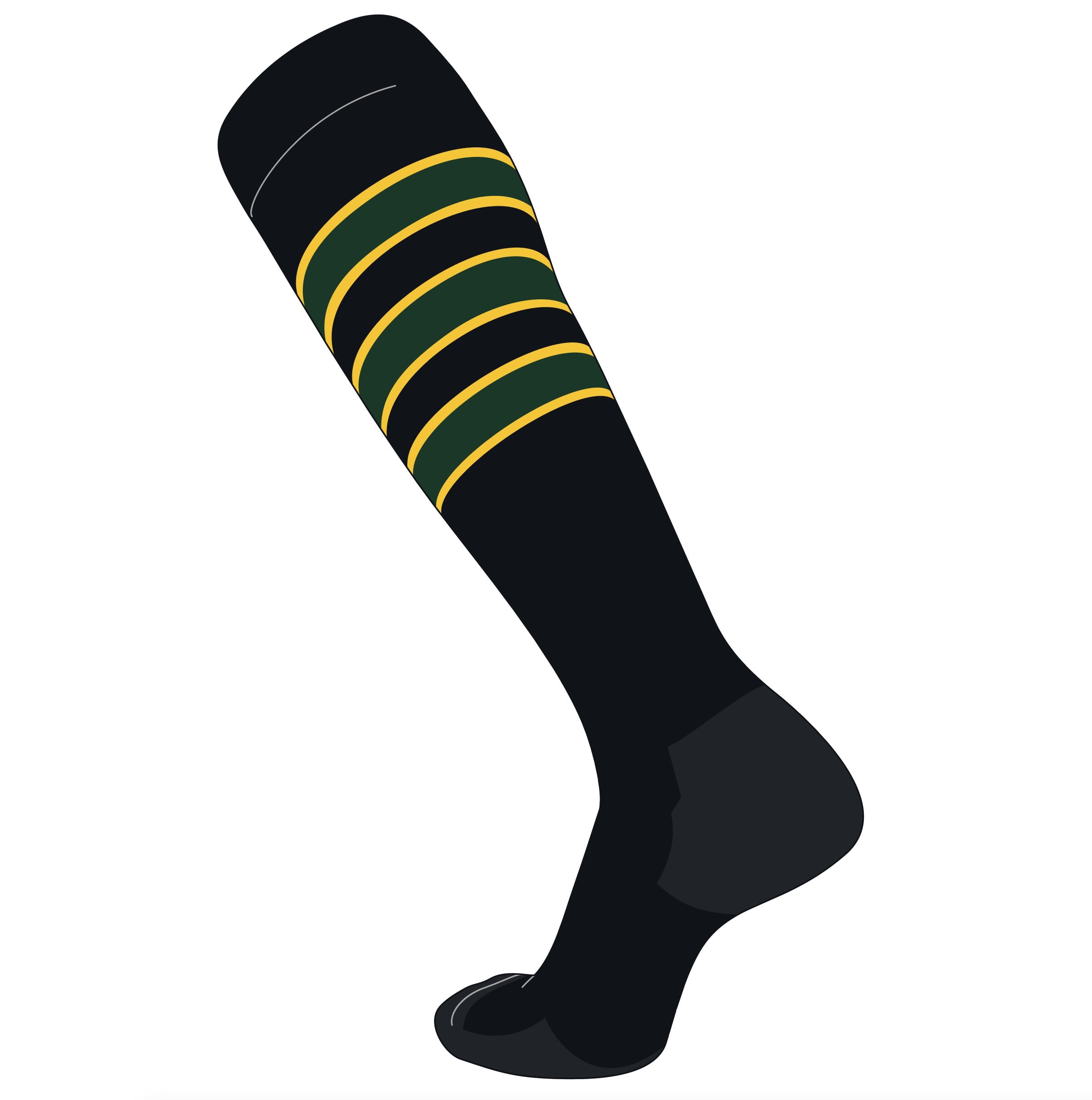D Details about   TCK Elite Baseball Football Knee High Striped Socks Grey Black Dk Green 