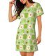 thumbnail image 2 of Fotbe Avocado And Toast Bata de Dormir para Mujer con Estampado, Camisón de Algodón de Manga Corta, Ropa de Dormir Casual, 2 of 6