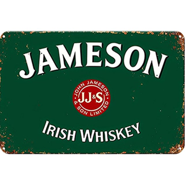 Placa Metal Vintage Jameson Pintura Hierro Rectangular Arte La Pared 30x40cm