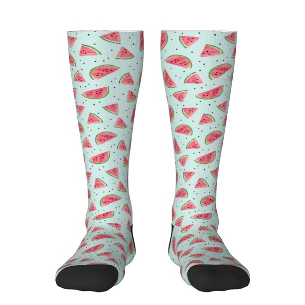Balery Watermelon Calcetines novedosos Calcetines deportivos Calcetines hasta la rodilla Calcetines de algodón Calcetines originales y geniales