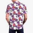 thumbnail image 3 of Balery Peonies Printed Men’s Short Sleeve Polo Shirt, Midweight Men's Shirt,Golf Polo shirts -Medium, 3 of 8