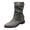 Gray, variant on Women's Leather Wide Width Ankle Boots with Buckle Classic Round Toe Comfortable Low Chunky Heels Pullon Mid Calf Fashion Western Short Shoes Gray Size 9
