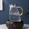 thumbnail image 7 of Hammered Glass Pitcher 1800ml Heat-Resistant Cold Water Carafe with Lid, Leakproof Iced Tea Jug for Fridge, Durable Home Beverage Dispenser, 7 of 7