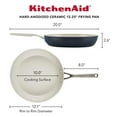thumbnail image 2 of KitchenAid Hard Anodized 12.25 Inch Ceramic Nonstick Frying Pan, Oven Safe to 500°F, Matte Black, 2 of 4