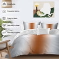 thumbnail image 3 of 3 Piece Gray Orange Duvet Cover Set Twin Size, Microfiber Comforter/Quilt Cover with Corner Ties and 2 Pillowcases, Modern Gradient Geometric All Season Soft Bedding with Zipper Closure, 3 of 8