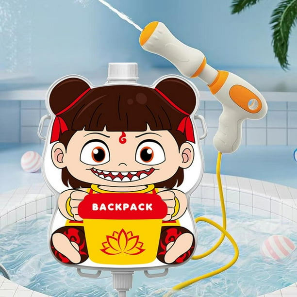 Mochila 3D de dibujos animados para niños, juguetes de playa con agua extraíble, pistola de agua para niños y niñas