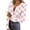#190-Pink, variant on Women's Knit Top V-Neck Long Sleeve Button Front Ribbed Texture Casual and Trendy Style