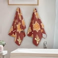 thumbnail image 4 of Christmas Cookies Cinnamon Hand Towels, Watercolor Gingerbread Kitchen Towel Ultra Soft and Absorbent,Decorative Fingertip Face Towel for Bathroom Hotel, 2 PCS, 28.3"x 14.4", 4 of 6