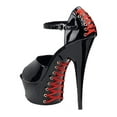 thumbnail image 3 of Pleaser Women’s Adjustable Strap High Heel Sandals, Open Toe Black, 12, 3 of 3