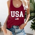 thumbnail image 3 of KBZDBZC Tank Tops for Women Women's Summer Round Neck Independence Day Usa Flag Printed Sleeveless T Shirt Loose Tank Top Oversized Workout Tops for Women Womens Tank Tops (Red,XL), 3 of 5
