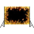 thumbnail image 4 of Fire Backdrop Golden Roaring Fire Flames Black Birthday Background Bonfire Firefighter Birthday Party Decorations Banner Photo Booth Props, 4 of 4