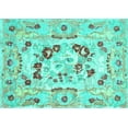 thumbnail image 1 of Ahgly Company Indoor Rectangle Medallion Turquoise Blue French Area Rugs, 7' x 9', 1 of 4