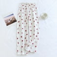 thumbnail image 2 of Womens Pajama Pants Comfy Pj Bottoms Soft Floral Printed Palazzo Lounge Pant with Pockets White L, 2 of 3