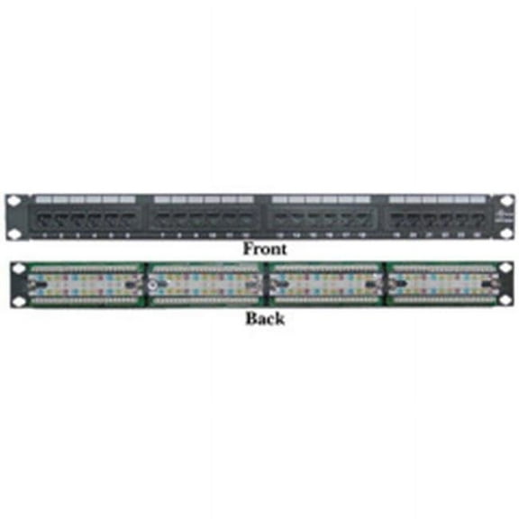 CableWholesale 69BK-06024 Rackmount 24 Port Cat 6 Patch Panel  Horizontal  110 Type  568A  568B Compatible  1U