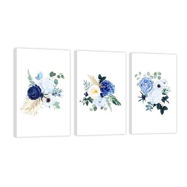 Cuadro Decorativo Tríptico Vertical Canvas Revolution Flores Tonos Pastel Set De 3 Cuadros 30x45 cm