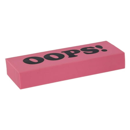 RAM-PRO LARGE JUMBO Pink Eraser OOPS Print Soft Rubber