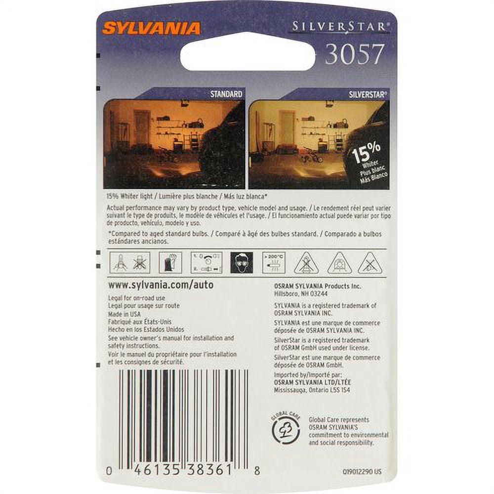 Sylvania 3057 SilverStar Mini Bulbs, 2 pack, Compatible with Multiple Cars