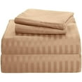 thumbnail image 3 of Fitted Sheet 3 PC Bedding Set - Fits Mattress Upto 18" Deep Pocket & Extra Soft, All Around Elastic 400TC Luxury & 100% Egyptian Cotton Sheets For Mattress - Queen Size - Taupe Stripe., 3 of 6