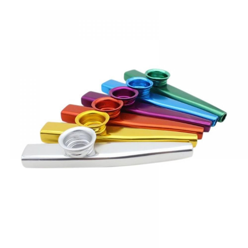 LovesTown 6 Different Colors of Metal Kazoos Musical Instruments Flutes Ukulele, 