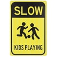 thumbnail image 1 of EeaseCA Street Sign Slow Down Road Sign Kids Play Caution Sign Metal Road Sign Traffic Street Sign, 1 of 9
