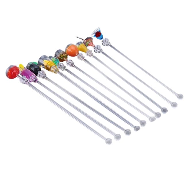 Palitos para mezclar cócteles Gardenne Martini Picks, 10 unidades, de grado alimenticio, resistentes al calor, diseño único, para bebidas, palitos largos