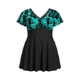 thumbnail image 5 of qucoqpe Plus Size Tankini Swimsuits for Women Floral Print Lace Tummy Control Modest 2 Piece Bathing Suit Summer Beach Swimdress with Shorts, 5 of 8