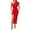 Red, variant on Jinhomg Women's One Shoulder Dress Trendy Side Slit Ruched Midi Dress Elegant Irregular Ruffle Sleeve Cocktail Party Wedding Guests Dresses Rose Gold L