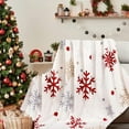 thumbnail image 5 of Neoyler Cozy Blanket with Snowflake Print for Fall Winter Soft Polyester Throw for Couch or Bed Suit Gift for Women Holiday Occasions Warm Breathable for Year Round Relaxed 51.2x39.4in White, 5 of 6
