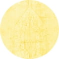 thumbnail image 1 of Ahgly Company Indoor Round Solid Yellow Modern Area Rugs, 4' Round, 1 of 4