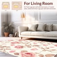 thumbnail image 2 of ODIKA 6'x9' Machine Washable Non-Slip Area Rug, Vintage Floral Elegant Rose Petals Design High Traffic Rug, Rose, 125833, 2 of 7
