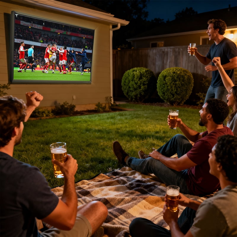 Fantasyview 65 Inch Outdoor TV, 4K UHD, 1000-Nit High Brightness, IP65 Weatherproof Smart TV, HDR10, Dolby Compatible Audio display and camera view