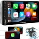 thumbnail image 1 of Receptor de audio de radio estéreo para automóvil de doble DIN compatible con Apple Carplay, Android Auto, Mirror Link, estéreo para automóvil con pantalla táctil completa de 7 pulgadas, cámara de res, 1 of 5