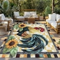 thumbnail image 3 of Fsddascl Vintage Rooster Outdoor Rug for Patio/Deck/Porch, Non-Slip Large Area Rug 5 x 8 Ft, Sunflower Animals Plaid Farmhouse Indoor Outdoor Rugs Washable Area Rugs, Reversible Camping Rug Carpet, 3 of 5