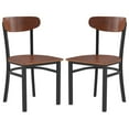 thumbnail image 5 of Flash Furniture Wright Metal/Wood Restaurant Chair, Set of 2, Walnut, 5 of 12