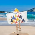 thumbnail image 2 of Yayeee Kids Hooded Towels Toddler Soft Absorbent Beach Bathing Wrap 50" x 23.5", White Abstract Triangles, 2 of 5