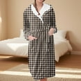 thumbnail image 2 of Women's Fleece Plush Robe Long Warm Plush Bathrobe Loungewear Jacket Printed Comfort Robe, 2 of 5
