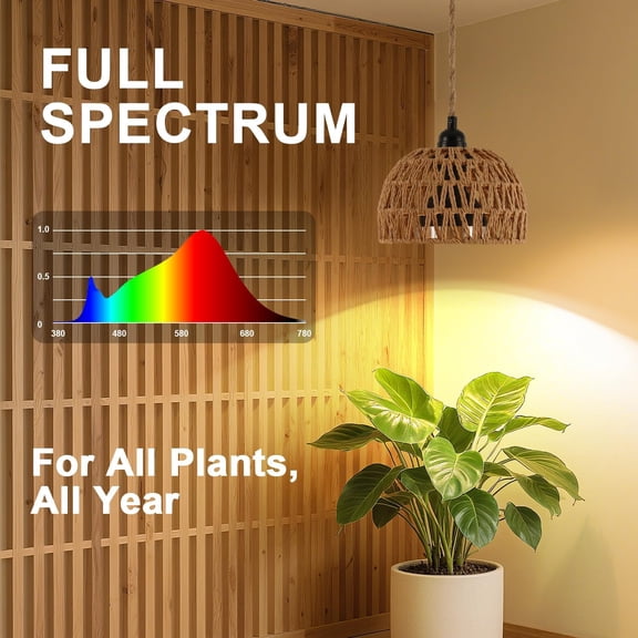 Full Spectrum Hanging Grow Light – 30W Pendant Plant Light with Timer, Best Deal, 15FT Cord for Indoor Gardening, Houseplants, Flowers & Greenhouse (4000K)