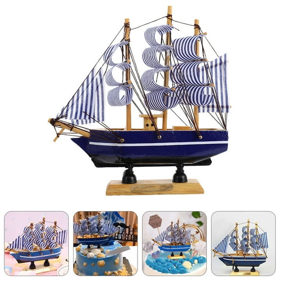 BESTONZON Cruise Party Decorations Graduation Style Cake Decoration Wood 1pc