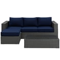 thumbnail image 4 of Modway Sojourn 3 Piece Outdoor Patio Sunbrella? Sectional Set in Canvas Navy, 4 of 7
