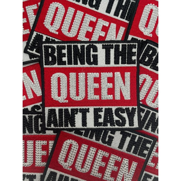 Prideful Patchez, Rhinestone Being the Queen, Iron on Patch, Jacket Patch, Sew On Patch, Rhinestone Patch, Crafts, DIY